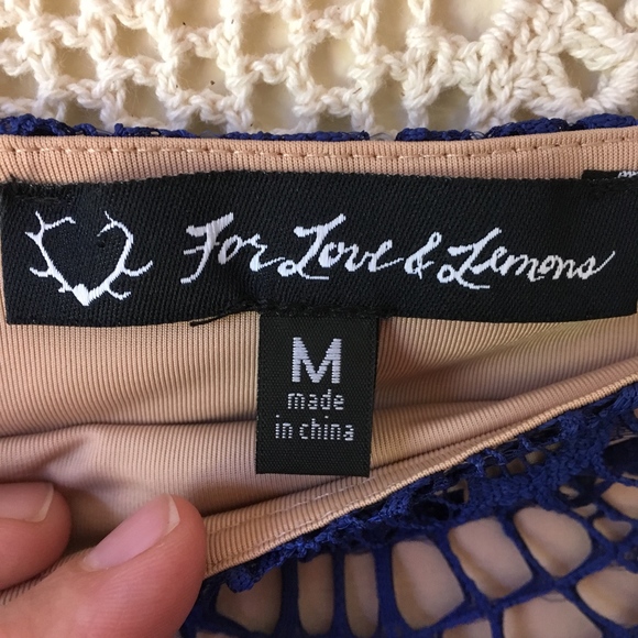 For Love and Lemons Grace blue lace mini skirt - Picture 7 of 8